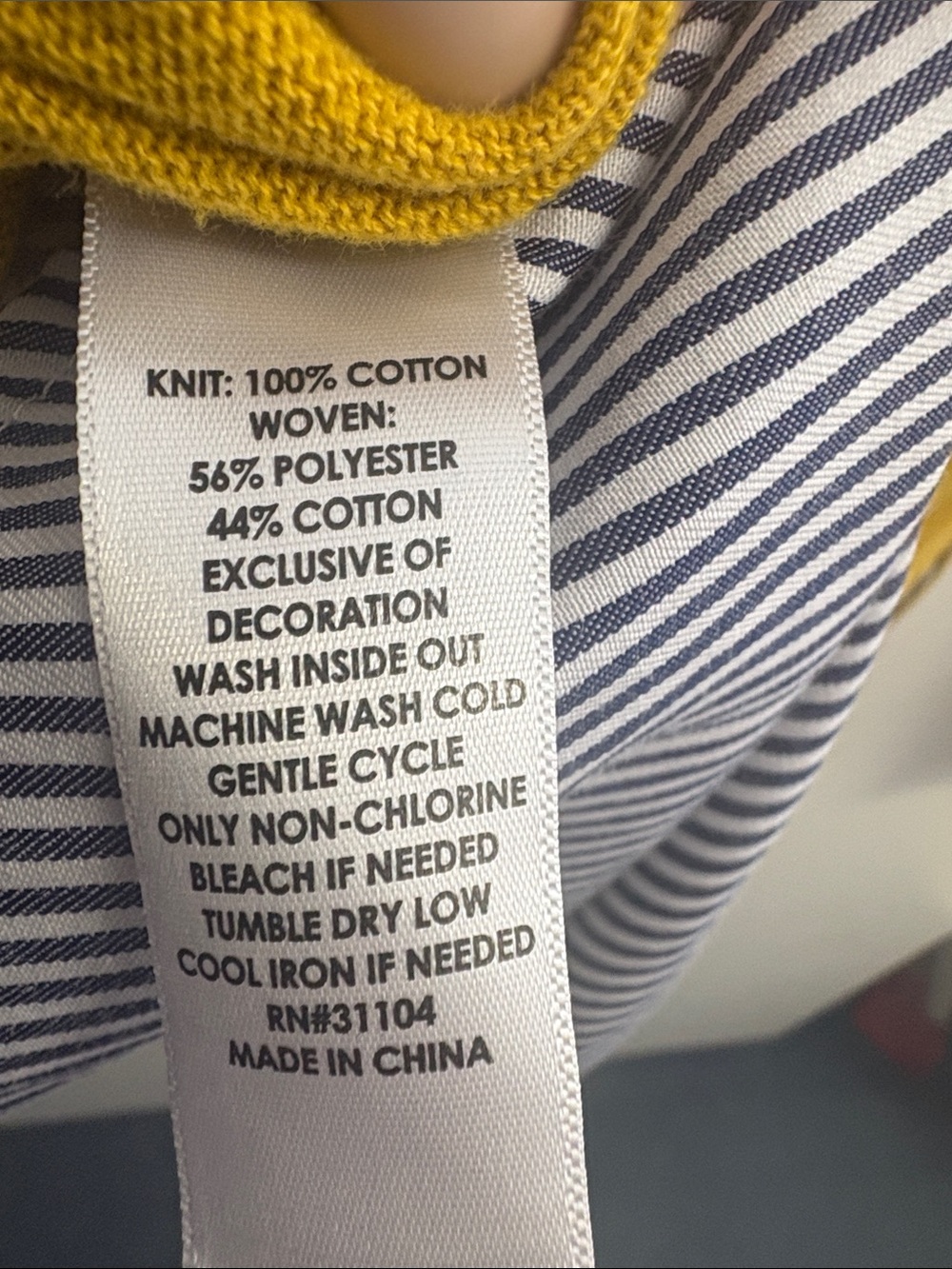 crown & ivy Mustard Yellow Layered-Look Sweater with Striped Collar - Picture 4 of 4